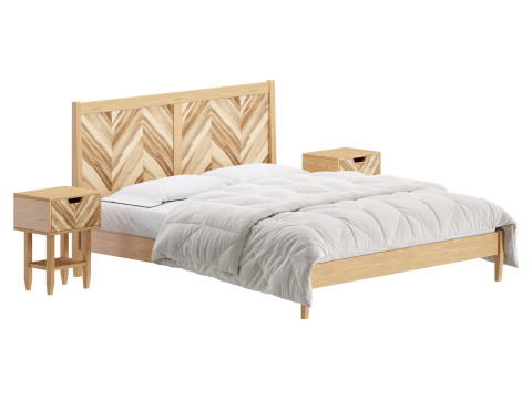 Paxton Wooden Bed Modèle 3D