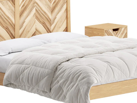 Paxton Wooden Bed 3D Model