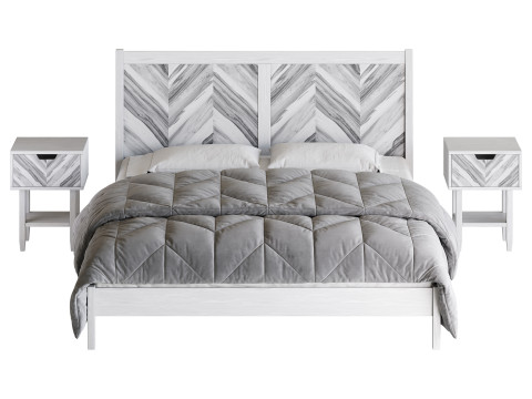 Paxton Wooden Bed Modèle 3D
