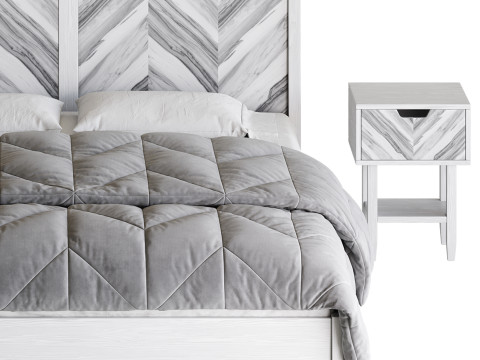 Paxton Wooden Bed Modèle 3D