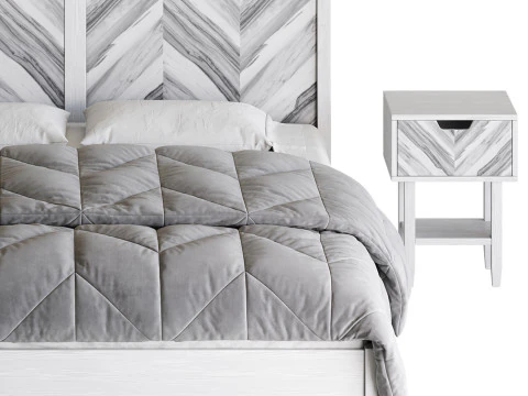 Paxton Wooden Bed 3D Model