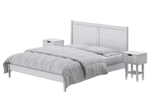 Paxton Wooden Bed Modèle 3D
