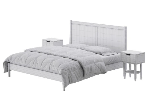 Paxton Wooden Bed 3D Model