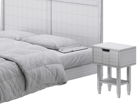 Paxton Wooden Bed Modèle 3D