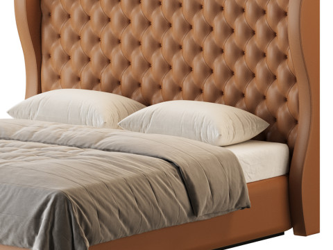 Quilting Upholstered Bed With Storage Model 3D