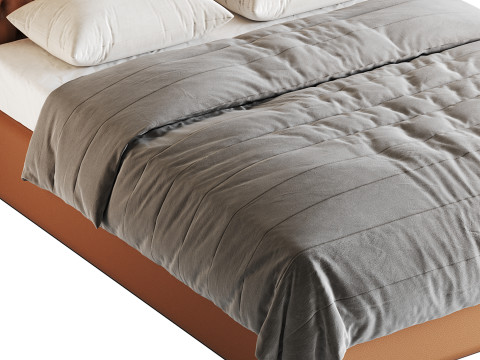 Quilting Upholstered Bed With Storage Model 3D