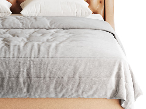 Quilting Upholstered Bed With Storage Model 3D
