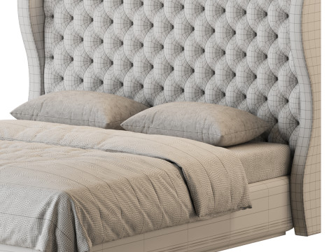 Quilting Upholstered Bed With Storage Model 3D