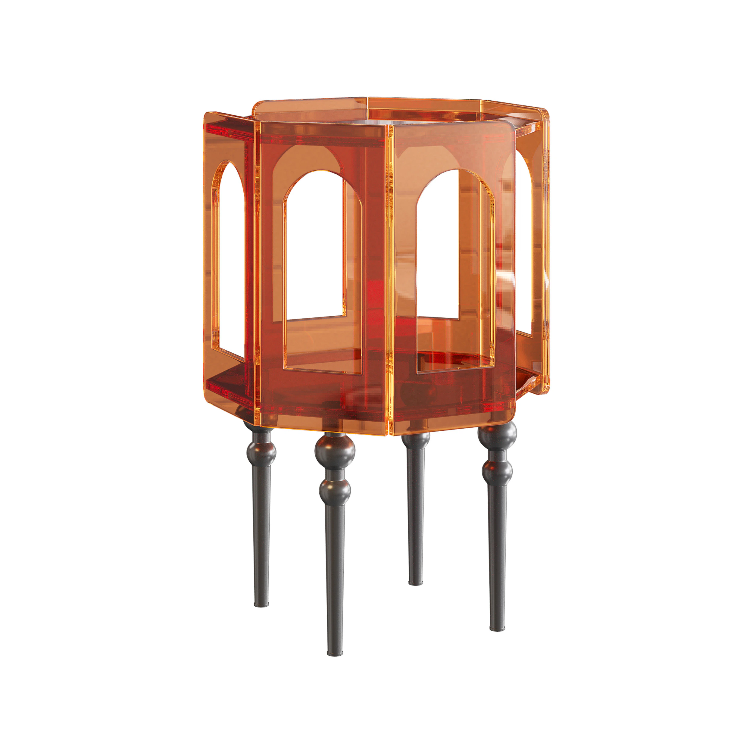 Retro Acrylic Side Table 3D Model .c4d .max .obj .3ds .fbx .stl .blend