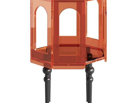 Retro Acrylic Side Table 3D मॉडल