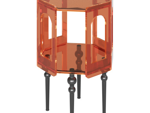 Retro Acrylic Side Table 3D मॉडल