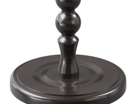 Retro Solid Wood Side Table 3D Model