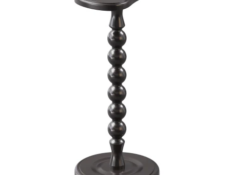 Retro Solid Wood Side Table 3D Model