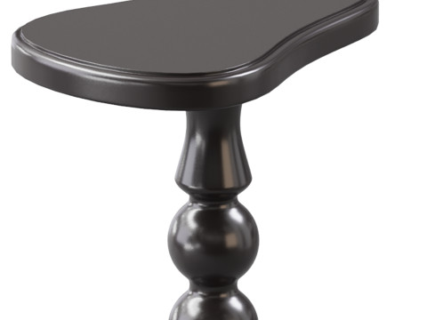 Retro Solid Wood Side Table Modello 3D