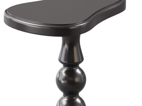 Retro Solid Wood Side Table 3D Model