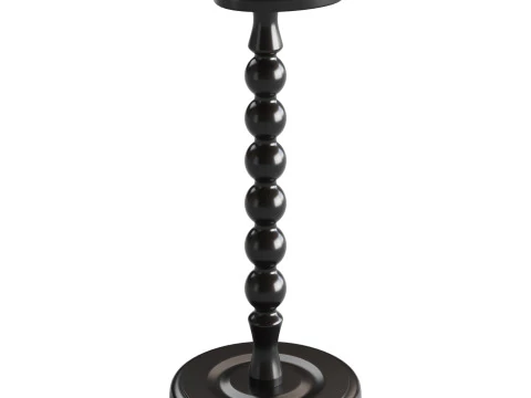 Retro Solid Wood Side Table 3D Model