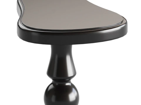 Retro Solid Wood Side Table 3D Model