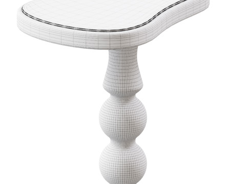 Retro Solid Wood Side Table Modello 3D