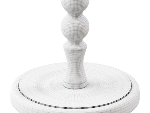 Retro Solid Wood Side Table Modello 3D