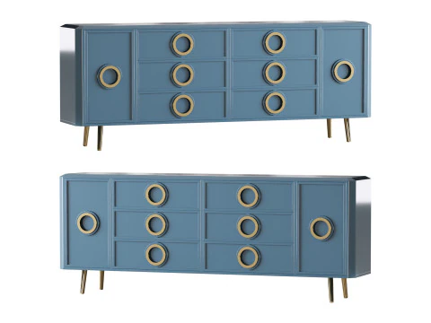 Rindix blaues Sideboard 3D Modell