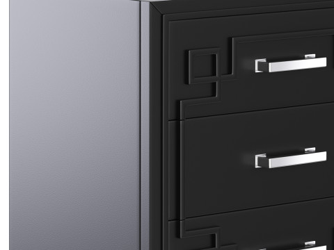 SAFAVIEH Raina Three Drawer Greek Key Night Stand Black 3Dモデル