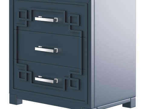 SAFAVIEH Raina Three Drawer Greek Key Night Stand Black 3Dモデル