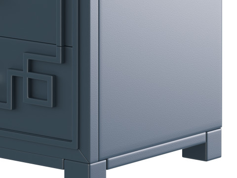 SAFAVIEH Raina Three Drawer Greek Key Night Stand Black 3Dモデル