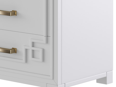 SAFAVIEH Raina Three Drawer Greek Key Night Stand Black 3Dモデル