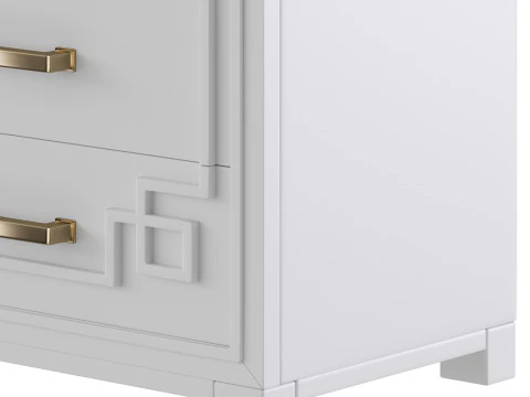 SAFAVIEH Raina Three Drawer Greek Key Night Stand Black 3D Model