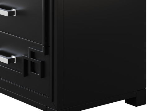 SAFAVIEH Raina Three Drawer Greek Key Night Stand Black 3Dモデル