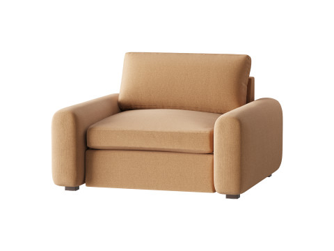 SERRAT WHITE PERFORMANCE FABRIC CHAIR AND A HALF 3D Model
