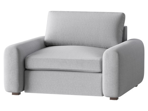 SERRAT WHITE PERFORMANCE FABRIC CHAIR AND A HALF 3D 模型