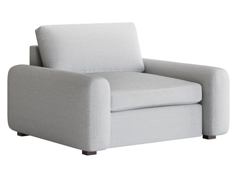 SERRAT WHITE PERFORMANCE FABRIC CHAIR AND A HALF 3D 模型