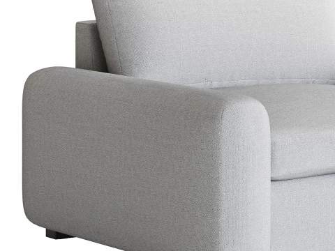 SERRAT WHITE PERFORMANCE FABRIC CHAIR AND A HALF 3D Model