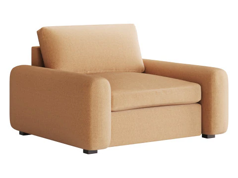 SERRAT WHITE PERFORMANCE FABRIC CHAIR AND A HALF 3D Model