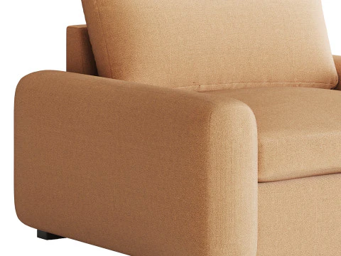 SERRAT WHITE PERFORMANCE FABRIC CHAIR AND A HALF 3D Model