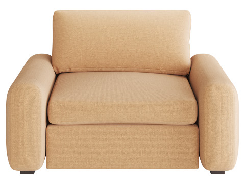 SERRAT WHITE PERFORMANCE FABRIC CHAIR AND A HALF 3D 模型