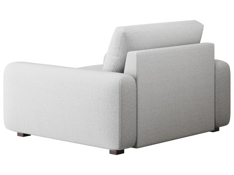 SERRAT WHITE PERFORMANCE FABRIC CHAIR AND A HALF 3D 模型