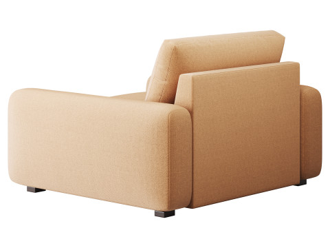 SERRAT WHITE PERFORMANCE FABRIC CHAIR AND A HALF 3D 模型