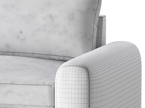 SERRAT WHITE PERFORMANCE FABRIC CHAIR AND A HALF 3D 模型