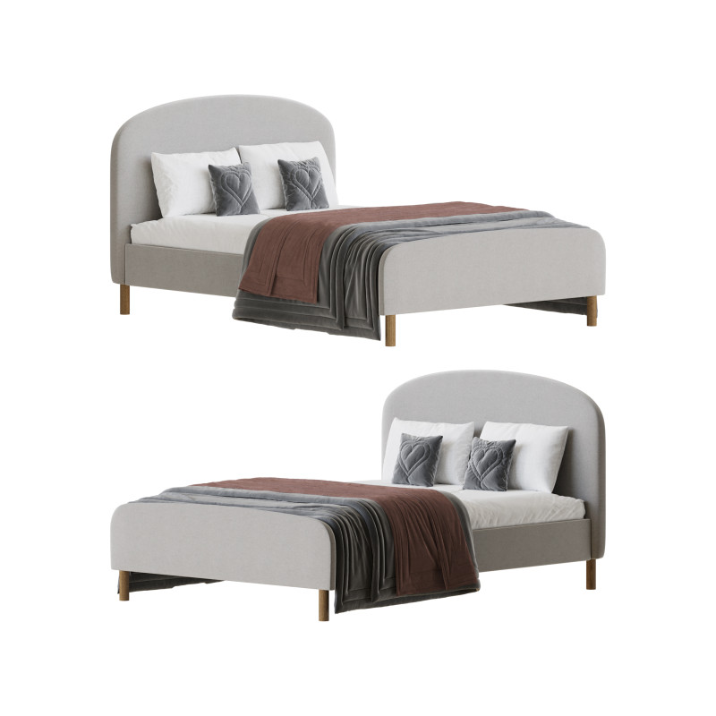 Shilton Upholstered Bed Frame Model 3D .c4d .max .obj .3ds .fbx .stl .blend 