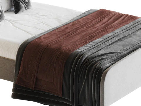 Shilton Upholstered Bed Frame 3D Model