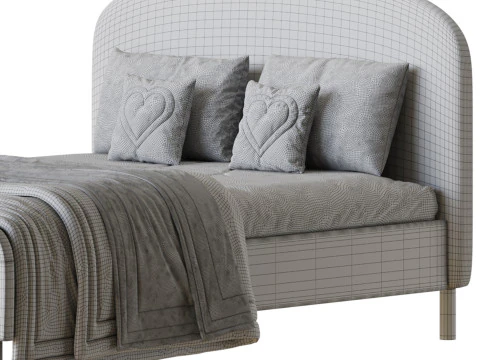 Shilton Upholstered Bed Frame 3D Model