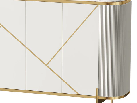 Sideboard Buffet Faux Marble 3D Model