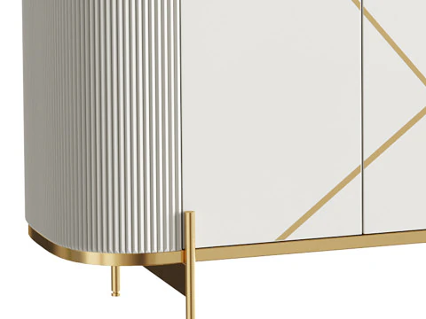 Sideboard Buffet Faux Marble 3D Model