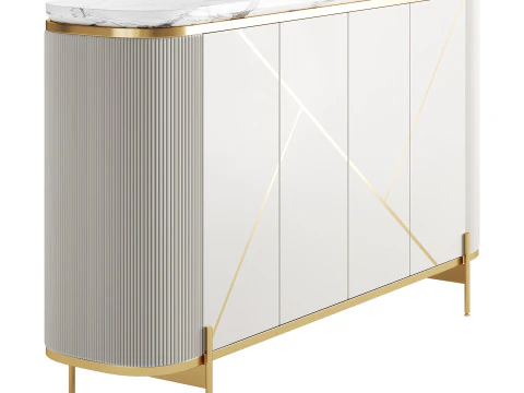 Sideboard Buffet Faux Marble 3D Model