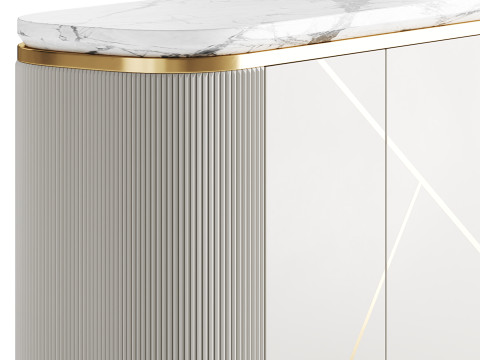 Sideboard Buffet Faux Marble 3Dモデル