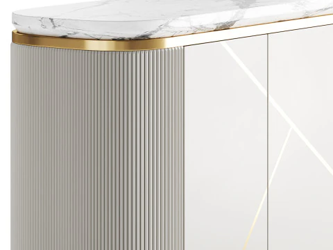 Sideboard Buffet Faux Marble 3D Model