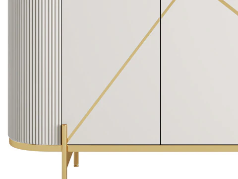 Sideboard Buffet Faux Marble 3D Model