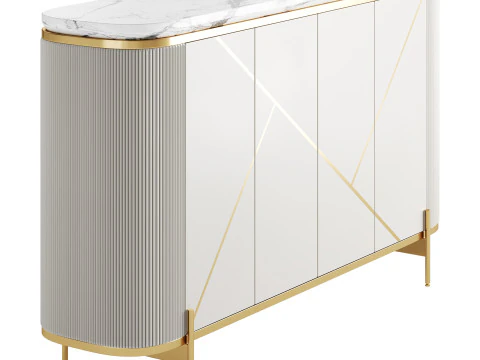 Sideboard Buffet Faux Marble 3D Model
